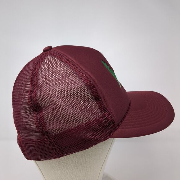 Luna Basics Snapback Trucker Hat Red OS Adjustable Embroidered Mesh Back Rope - Picture 4 of 8